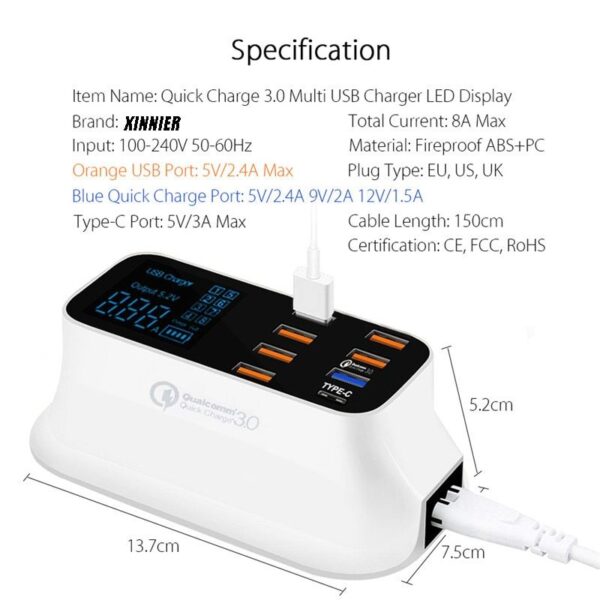 Quick Charge 3.0 Ordinary Smart USB Charger Station - Image 10